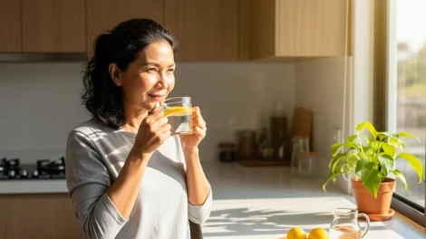woman-drink-warm-lemon-water woman-drink-warm-lemon-water